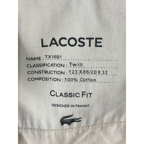 LACOSTE Men's Red Classic-Fit Straight-Leg Twill Chino Pant SZ 34 - Picture 11 of 14